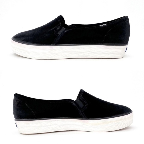Keds Sneakers Blue Velvet Triple Decker Platform Slip-on Women’s Size 11 New - Picture 3 of 9